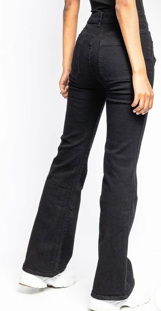 Flare jeans back stretch