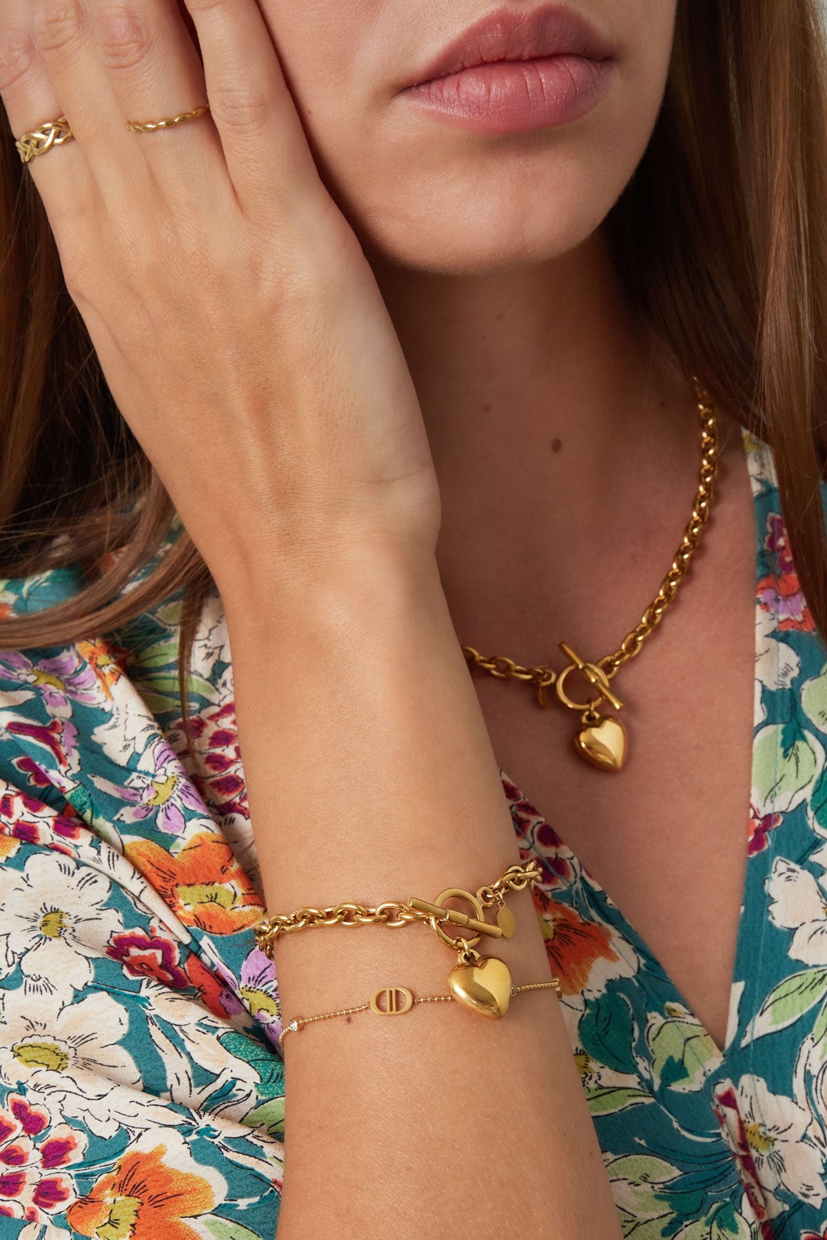 grove schakelarmband met hart