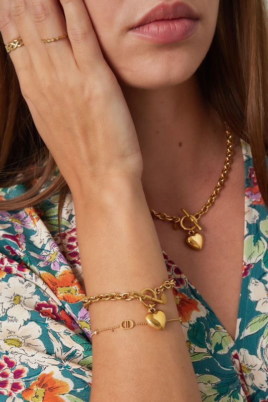 grove schakelarmband met hart