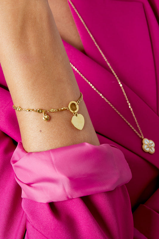 armband hart bedel plat