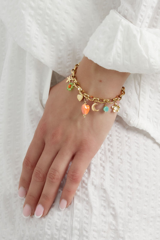 bedel armband roze hart