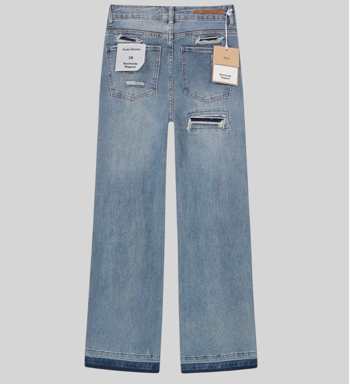 ripped jeans with frayed bottom
