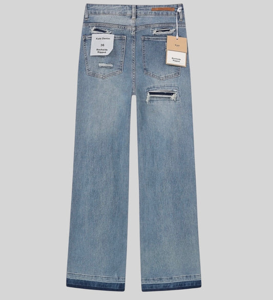 ripped jeans with frayed bottom