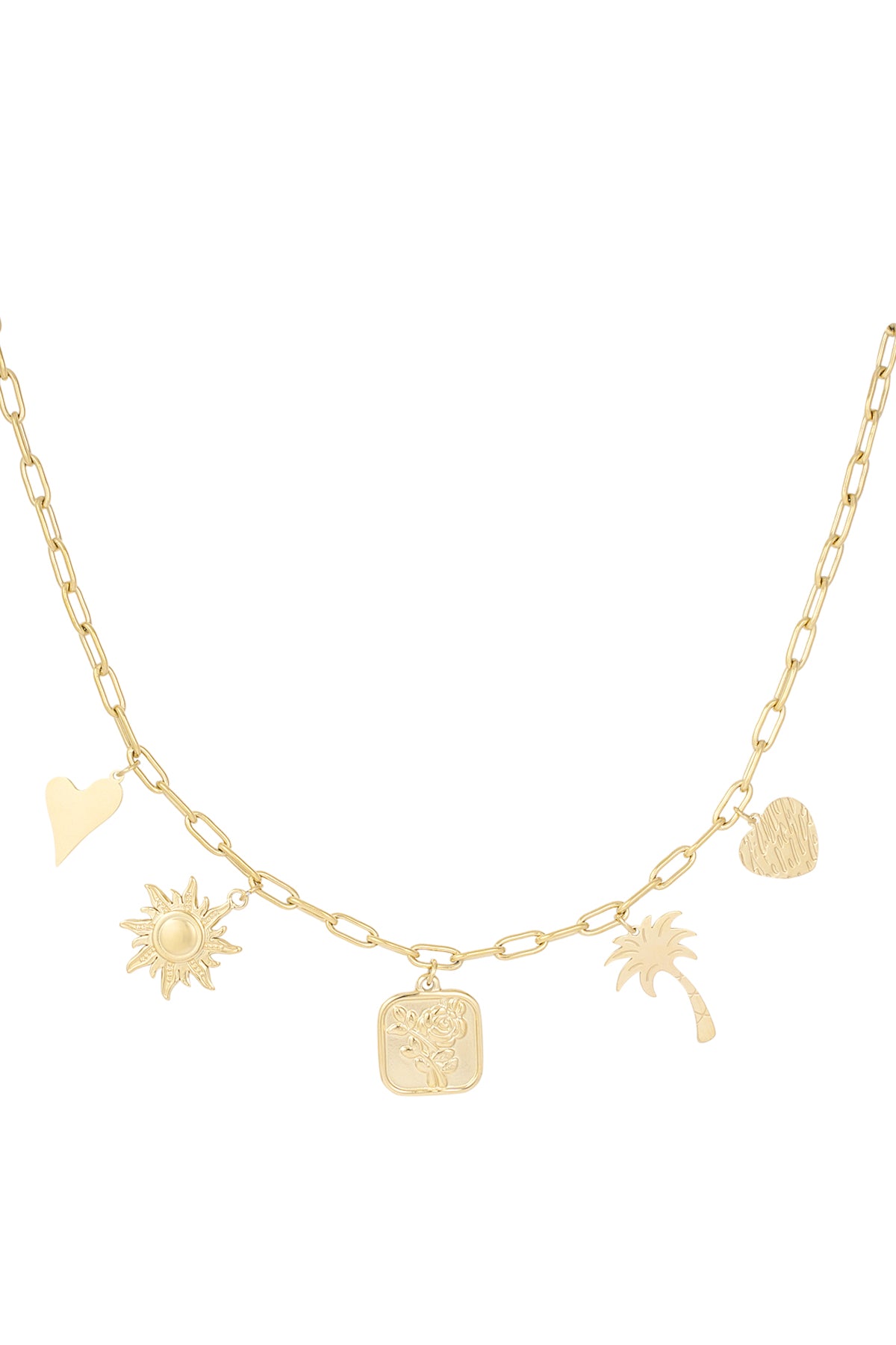 goudkleurige ketting met bedeltjes summer