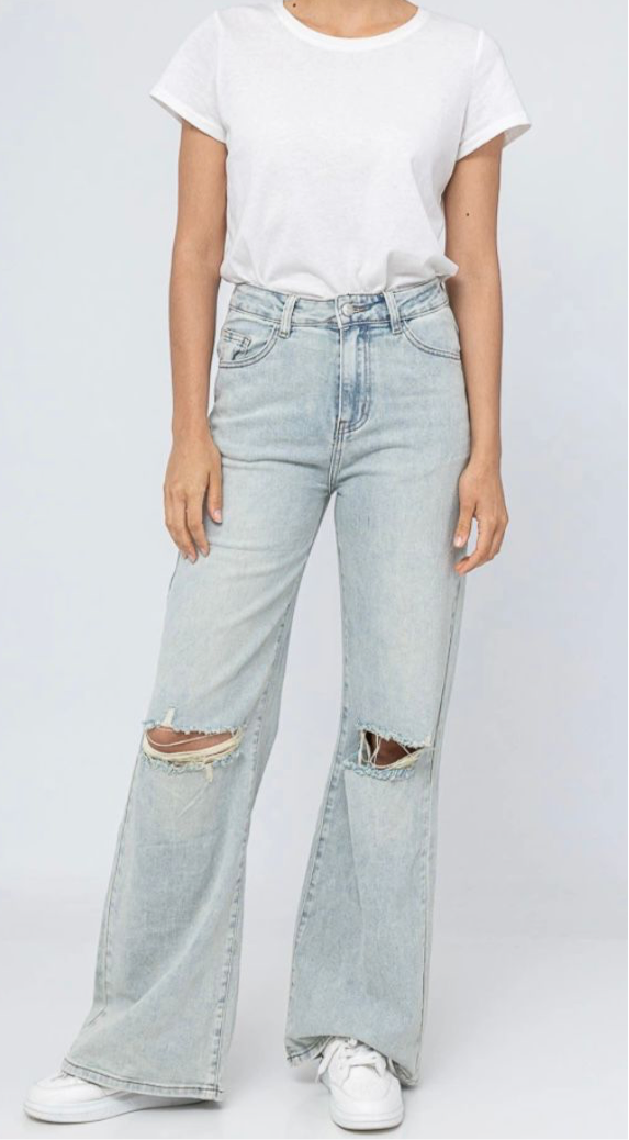 Jeans Wide leg blue stretch