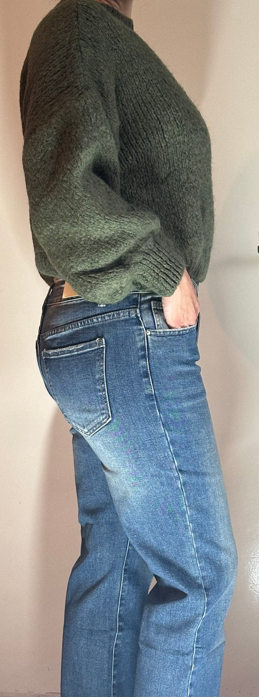 Stretch jeans blue straight leg