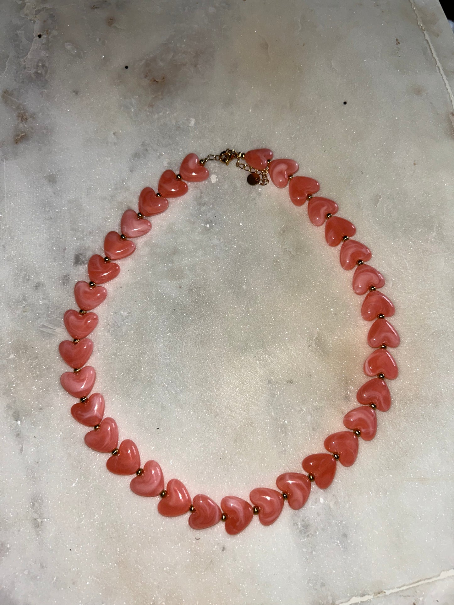Prachtige koraal kleurige ketting