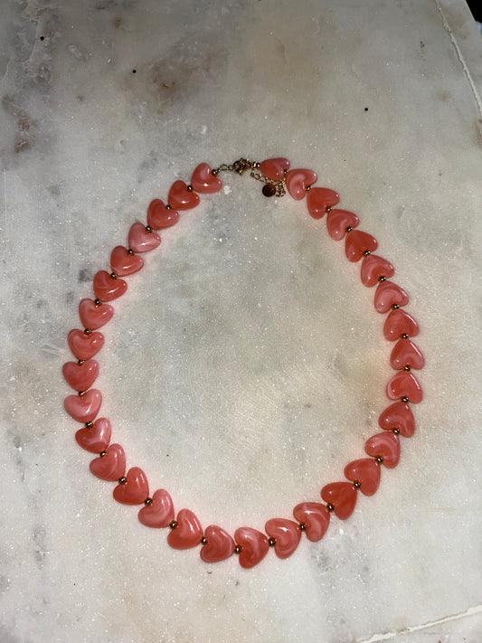 Prachtige koraal kleurige ketting