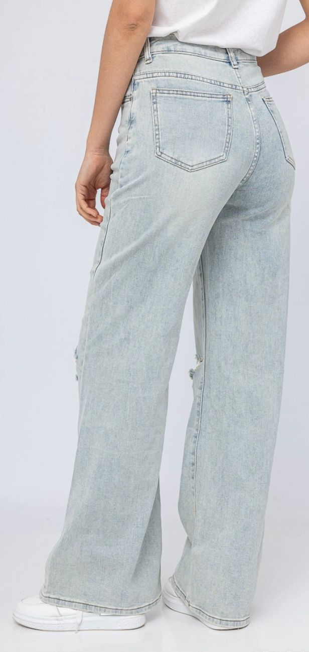 Jeans Wide leg blue stretch