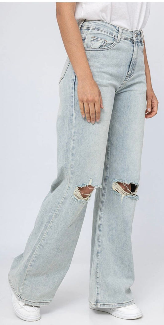 Jeans Wide leg blue stretch