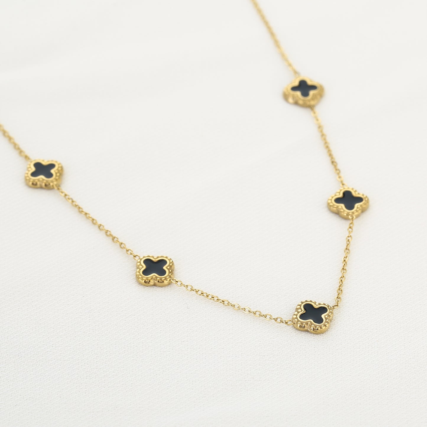 klaver ketting zwart