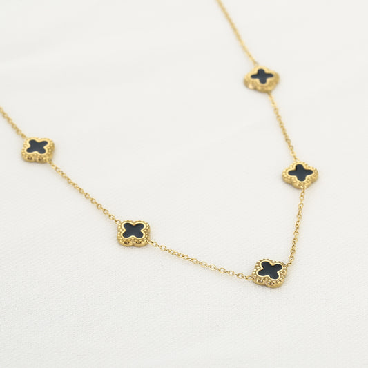 klaver ketting zwart