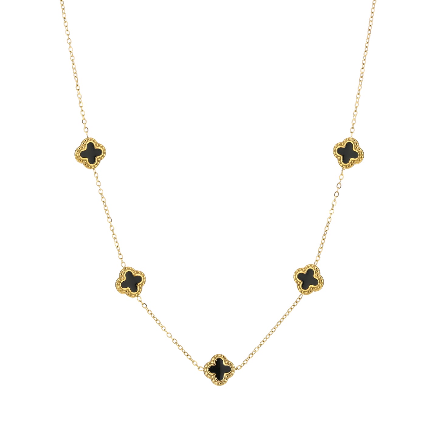 klaver ketting zwart