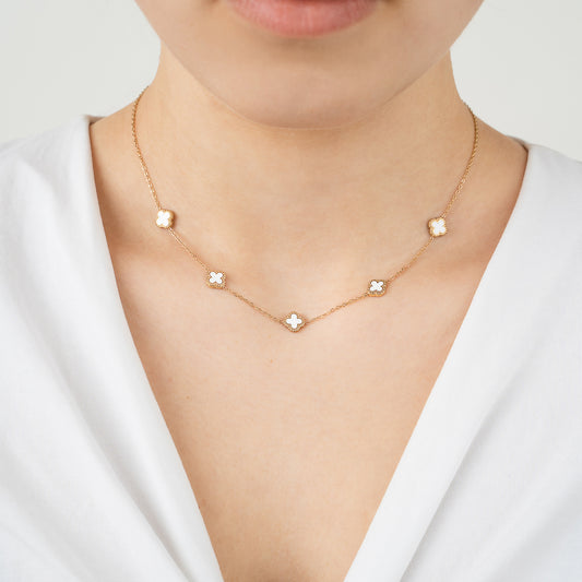 gourkleurige klaverketting wit