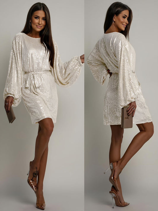 glitter jurkjes met riem one size